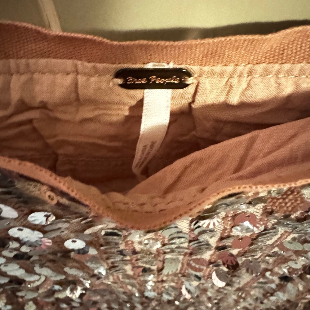 Free People Shimmering Silver Maxi Pencil Skirt with side slit - Picture 6 of 10